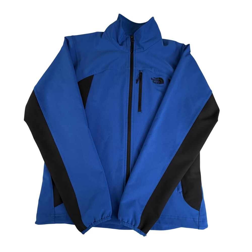 The North Face Jacket Mens Medium Blue Softshell Full Zip Colorblock Hiking CAM6